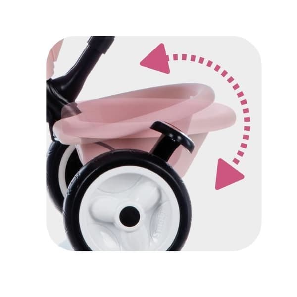 Smoby Baby Driver Plus Evolutionary Trehjuling - Rosa Ros