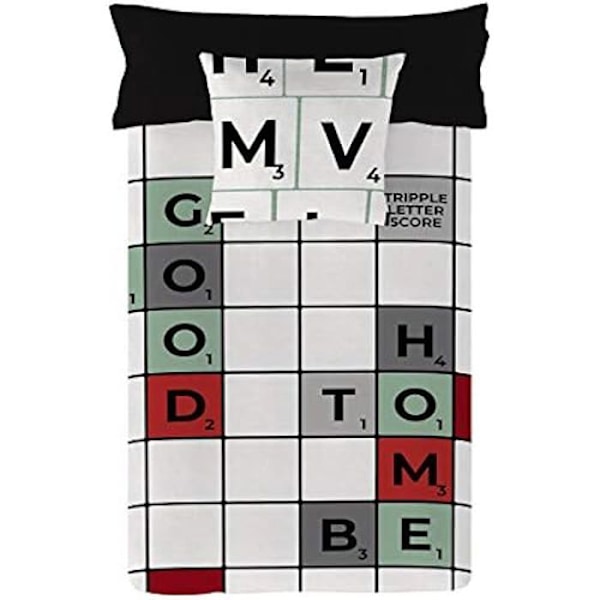 Scrabble Dynebetræk - NATURALS - 180 seng - 100% bomuld - Hvid - Rektangulær - Moderne