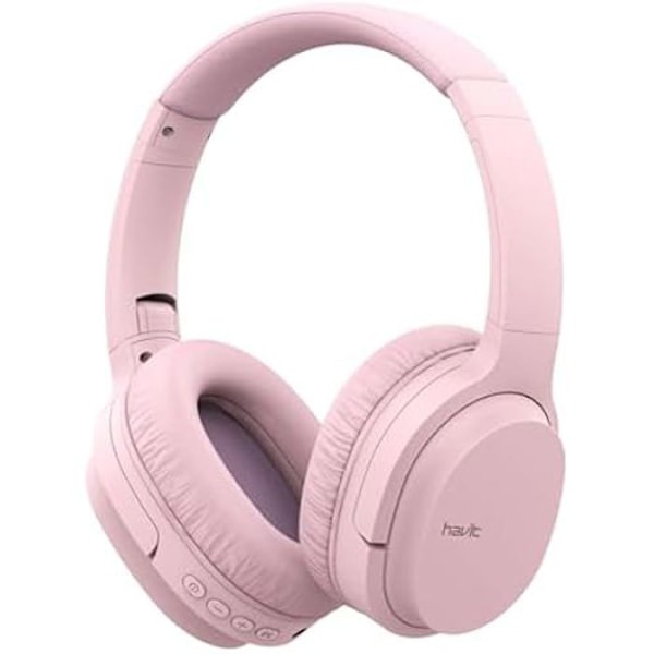 Bluetooth-hovedtelefoner - HAVIT - I62 - Rosa - 20 timers batterilevetid - Aktiv støjreduktion Rosa