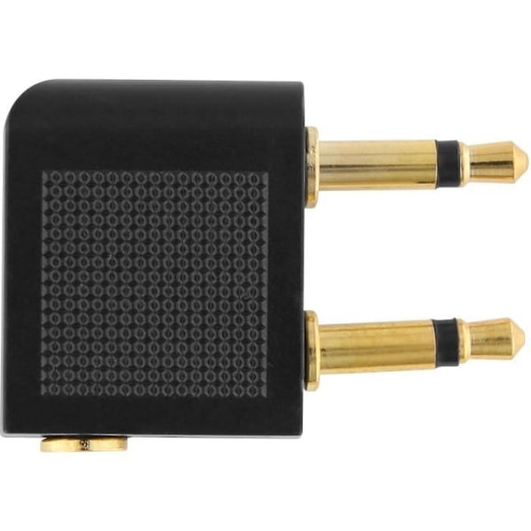 T'nB - CSTRAVEL2 - Kablet stereohovedtelefon + mikrofon + flyadapter - Sort Svart