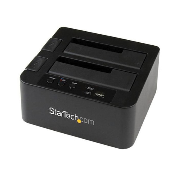 Kaksoiskopioija ja Telakka - STARTECH - SDOCK2U33RE - eSATA/USB 3.0 - Musta - 2,5/3,5 tuumaa