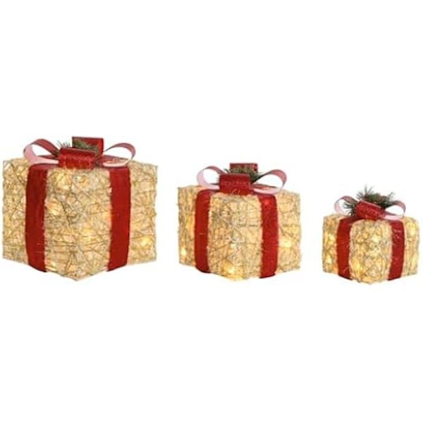 Juldekoration - DKD HEMINREDNING - Flerfärgad - 25 x 25 x 25 cm - 3 st - Inomhus mångfärgad