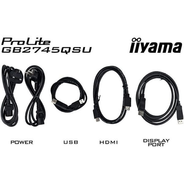 PC-skærm - IIYAMA - GB2745QSU-B2 - 27" QHD - IPS - 100Hz - 1ms - HDMI/DP/USB HUB - Justerbar fod + Drejefunktion - Højttalere - Sort