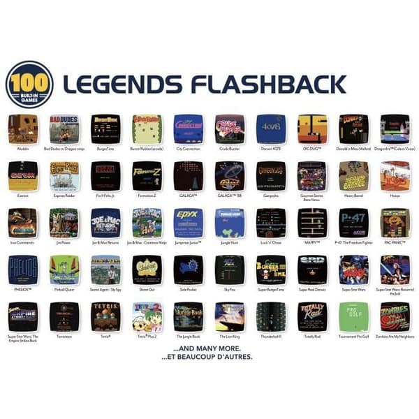 Konsole Rétrogaming - Atgames - Legends Flashback - 100 peliä - HDMI - Musta Musta