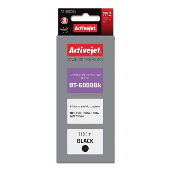 Activejet AB-6000Bk mustepatruuna 1 kpl Yhteensopiva Korkea tuottavuus (XL) Musta