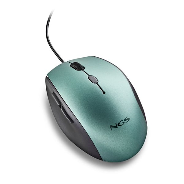 NGS MOTH ICE: Ergonomisk mus med tysta knappar. Högerhänt. DPI: 800/1200/1600. Blå