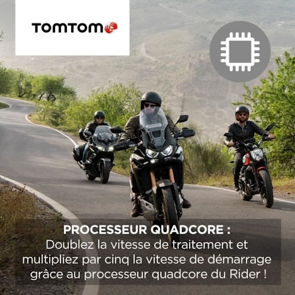 TomTom GPS Moto RIDER 550 - 4,3 tum, Världskarta, TomTom Trafik, Varningsaviseringar för Farozoner, Handsfree-Samtal