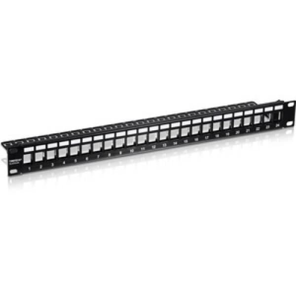 Patch Panel - 24-PORT - 1U - Musta - Keystone - Tyhjät