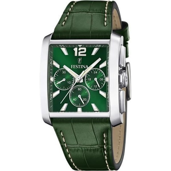 Ur - Festina - F20636-3 - Chrono - Læder - Grøn - Analogisk Grön