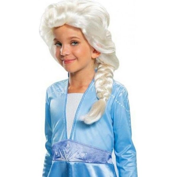 Fryst Perruque Blond Elsa Barn Vit