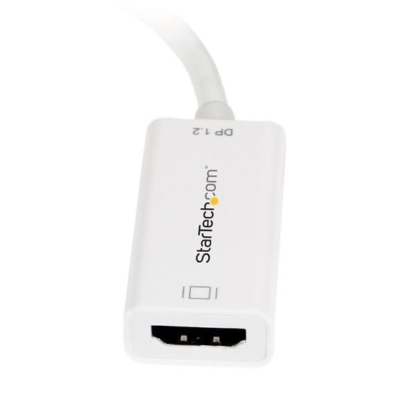 STARTECH.COM Active Mini DisplayPort 1.2 - HDMI 4K -sovitin - MacBook-yhteensopivaan Mini DP - M / F - valkoinen