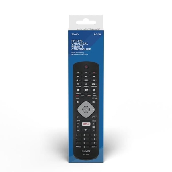 Universel fjernbetjening - SAVIO - Philips RC-10 SAV - Sort
