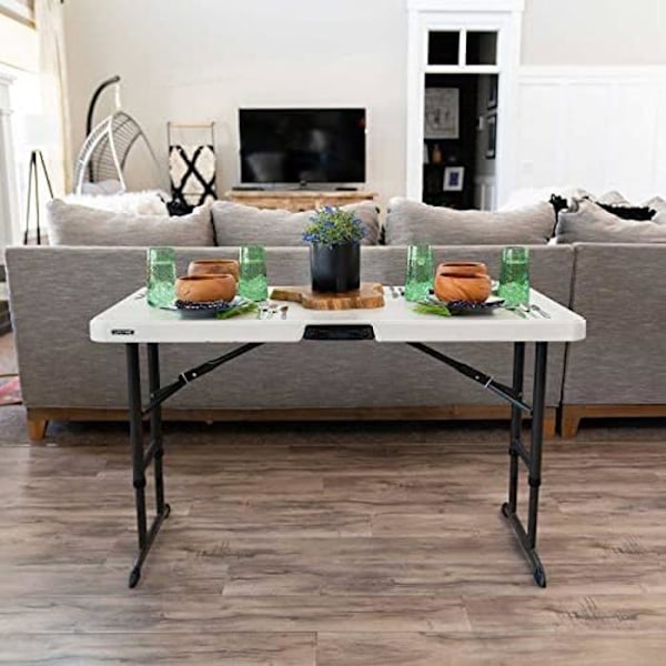 Foldbar bord - LIFETIME - Standard - 122 x 86 x 61 cm - Farve Creme - Plastisk Harpiks Grädde