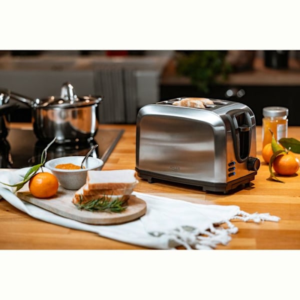 Brødrister 2 Skiver, 2 Slots, 3 Funktioner, 7 Ristningsniveauer, Rustfrit Stål Adler AD3222 1000W Sølv 02178