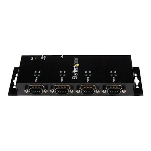 STARTECH.COM 4-portin USB sarjaporttiin DB9 RS232 sovitinkeskitin - Teollinen DIN-kiskoon ja seinäkiinnitys - Sarjasovitin - USB 2.0
