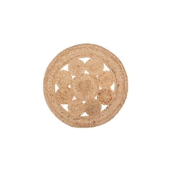 Dækkeserviet - Atmosphera - Gennembrudt - Jute - Rund - 38 cm diameter Mellanbeige