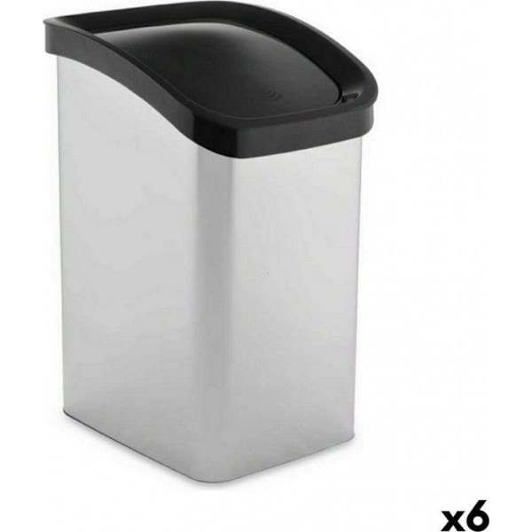 NC Papperskorg 23L Vippande Silverplastik (6 Enheter)