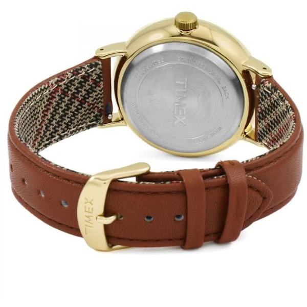 Ur - Timex - Fairfield - 41 mm - Brunt læder - Kvarts - Vandtæt Brun, guld, creme