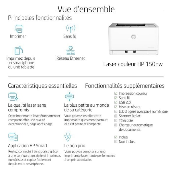 HP Color Laser 150nw farvelaser enkeltfunktionsprinter - Ideel til professionelle