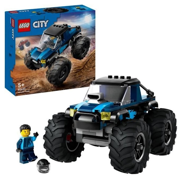 LEGO® 60402 City Den blå monstertrucken, terränglastbilsleksak och förarminifigur, barnpresent Blå