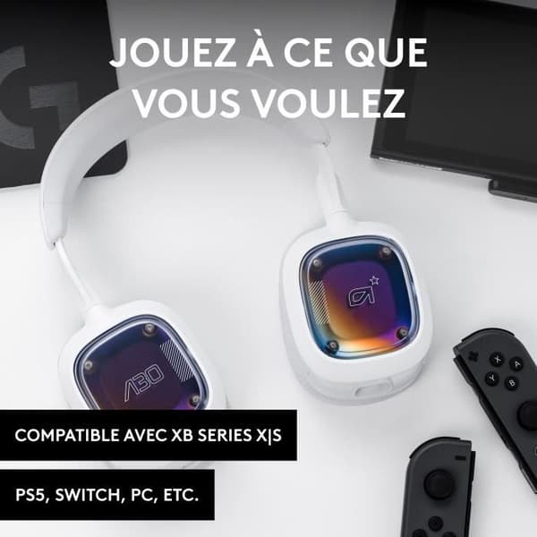 Trådlöst spelheadset - LOGITECH G - A30 - För XBOX, PC, Mobil - Vit vit och lila