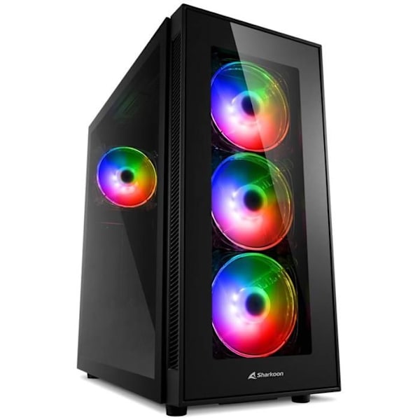SHARKOON TG5 PRO RGB PC-kotelo - Musta - Midi Tower - 3x 120 mm - ATX, Micro ATX, Mini-ITX musta
