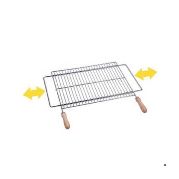 Grillgrill - PAPILLON - Parrilla Barbacoa utdragbar - Rektangulär - Metall - Grå Grå