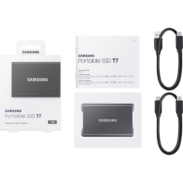 SAMSUNG Ekstern SSD T7 Grå 1 TB MU-PC1T0T/WW
