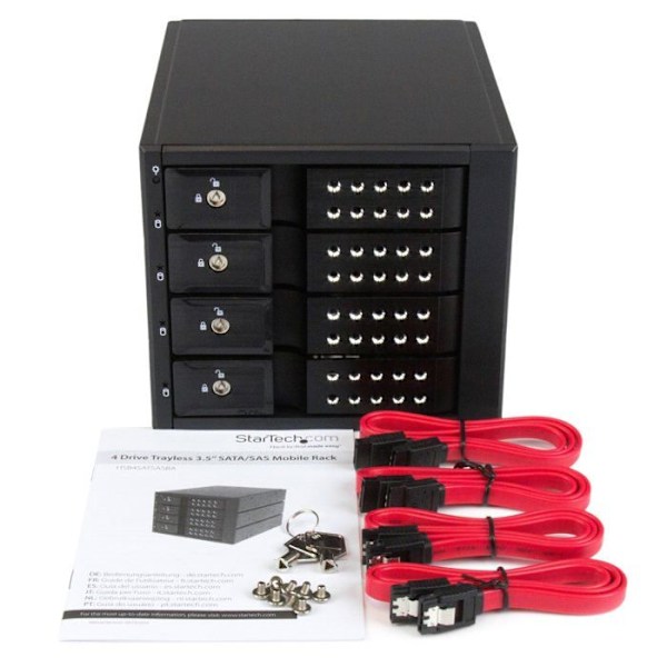 STARTECH Aftageligt rack uden skuffe til 4 x 3,5" SAS II/SATA III 6Gb/s HDD - Aluminium