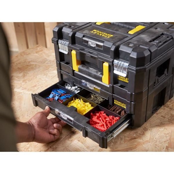 Kit 2 PRO-STACK™ - STANLEY FATMAX - FMST1-71981 - 2 kahvaa - 2 laatikkoa - 21,5 L Svart