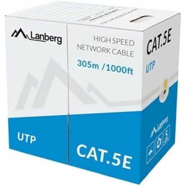 Verkkokaapeli - LANBERG - UTP Cat.5E - 305m - Keltainen - Korkea siirtonopeus