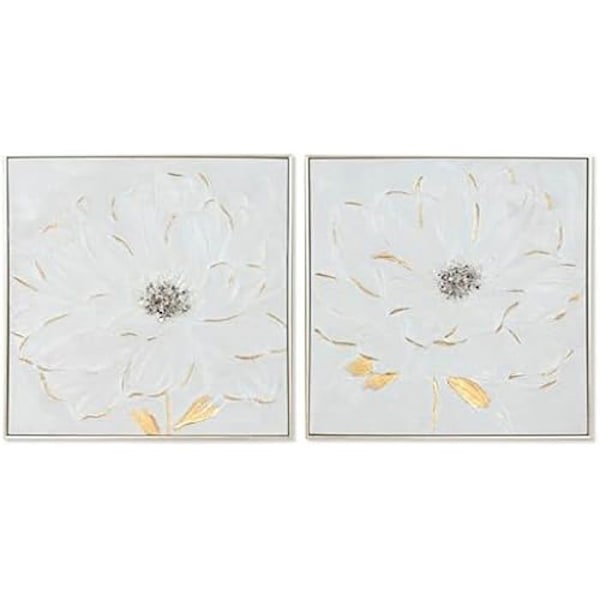 Pöytä - HOME ESPRIT - 2 kpl setti - Floral Shabby Chic - 62 x 62 cm - polystyreeni mångfärgad