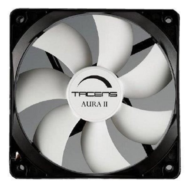 Ventilator - TACENS - Aura II 12cm - Sort - 50 cfm - 12 dB Sort, Hvid