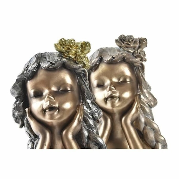dekorativ statyett 17 x 14 x 25 cm rött guld (2 enheter)