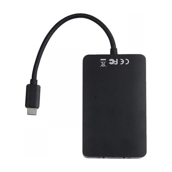 USB C-adapter - V7 - USB 3.0 kabel RJ45 HDMI VGA - Sort - Multi-stik - Netværksunderstøttelse