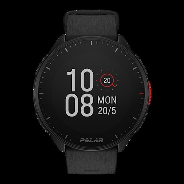 Smartwatch - Polar - Pacer - Indbygget GPS - Herzfrequenz - Vandtæt op til 50m sort