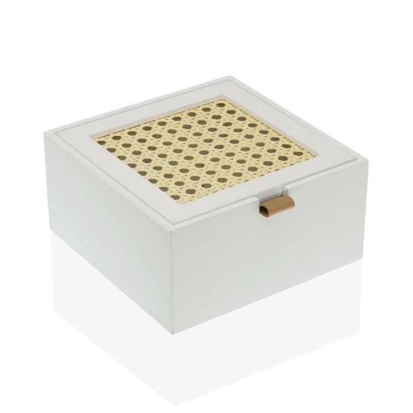 hvid firkantet versa smykkeskrin (16 x 8 x 16 cm)