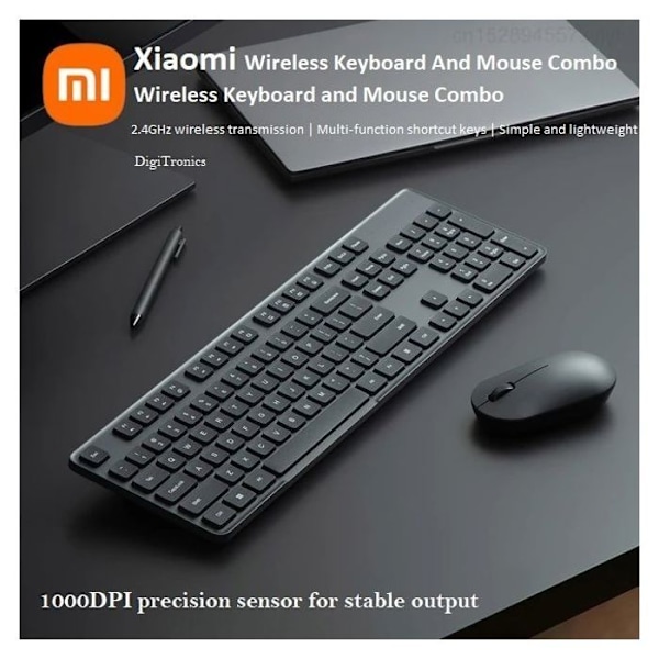 XIAOMI Keyboard Mouse Combo - 2,4 GHz trådlös överföring Svart