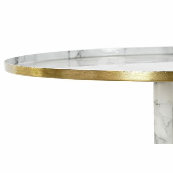 gyldent aluminium hvidt marmor sidebord (51 x 51 x 51 cm)