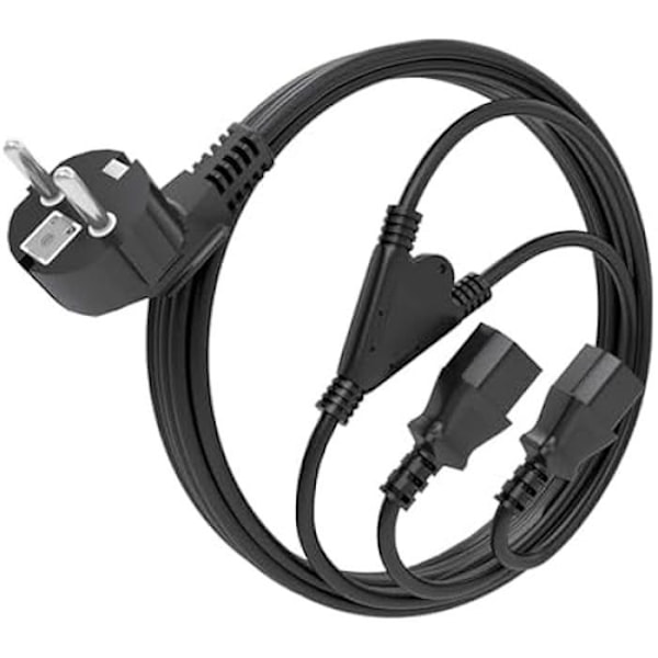 Processor strømkabel - AISENS - A132-0865 - 3,0 m - 100% kobber - 1500 W max Svart