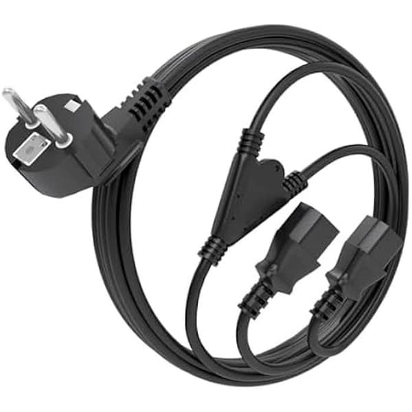 Processorströmkabel - AISENS - A132-0865 - 3,0 m - 100 % koppar - 1500 W max Svart