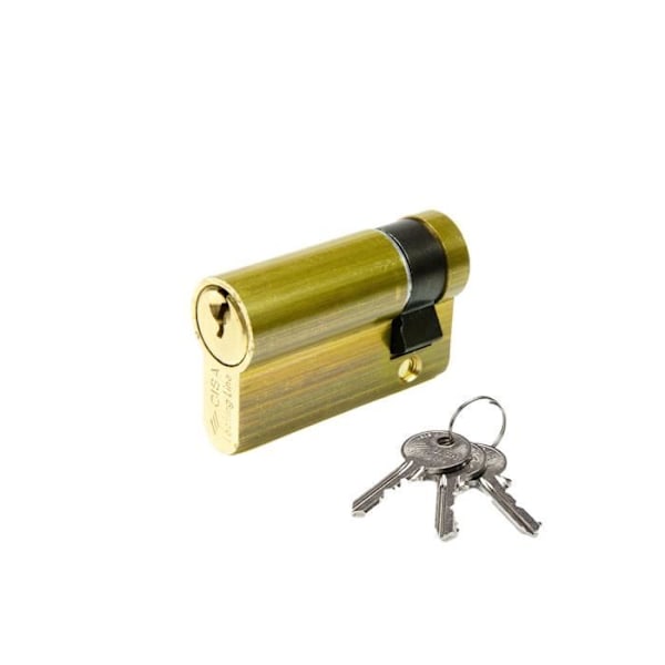 Europæisk halvcylinder 40mm - GENERISK - Logo med 5-bens- og modstiftsystem - 3 nøgler inkluderet