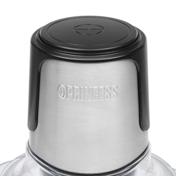 Hachoir Princess Power 1 L 300 W - Glasbol - 2 knive i rustfrit stål Sølv