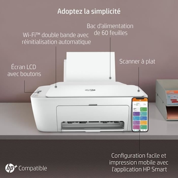 HP DeskJet 2710e multifunktionsprinter farveblæk - 6 måneders Instant Ink inkluderet med HP+