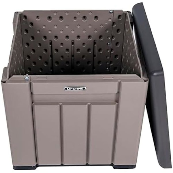 Förvaringslåda - LIVSTID - 51 x 51 x 51 cm - 95 liter - UV-skydd - Högdensitetspolyeten Grå