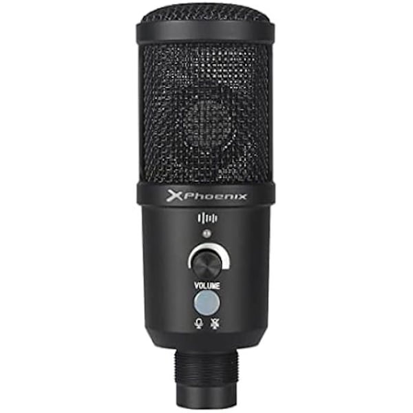 Phoenix USB Microphone Condenser Professional Studio, Streaming, Justerbar Ledarm, Antivibrationsfäste, Filter Flerfärgad