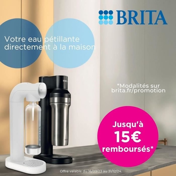 BRITA soodakone - SodaONE Musta - 1 Pullo 1L ja 1 CO2-sylinteri mukana