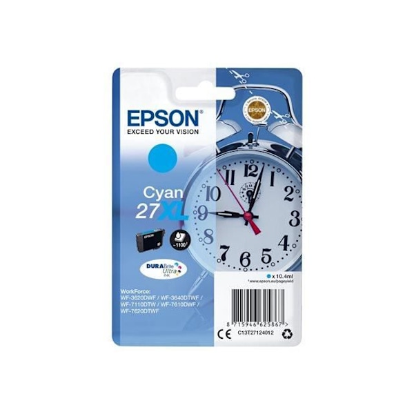 EPSON T2712 XL syaani mustekasetti – herätyskello (C13T27124012)