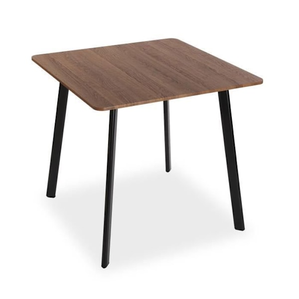 Spisebord - VERSA - Klaudia - Træ, PVC og metal - Brun og sort Brunt och svart