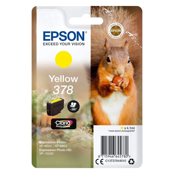 Epson 378 Gul blækpatron - Claria Photo HD Ink - Standard Yield